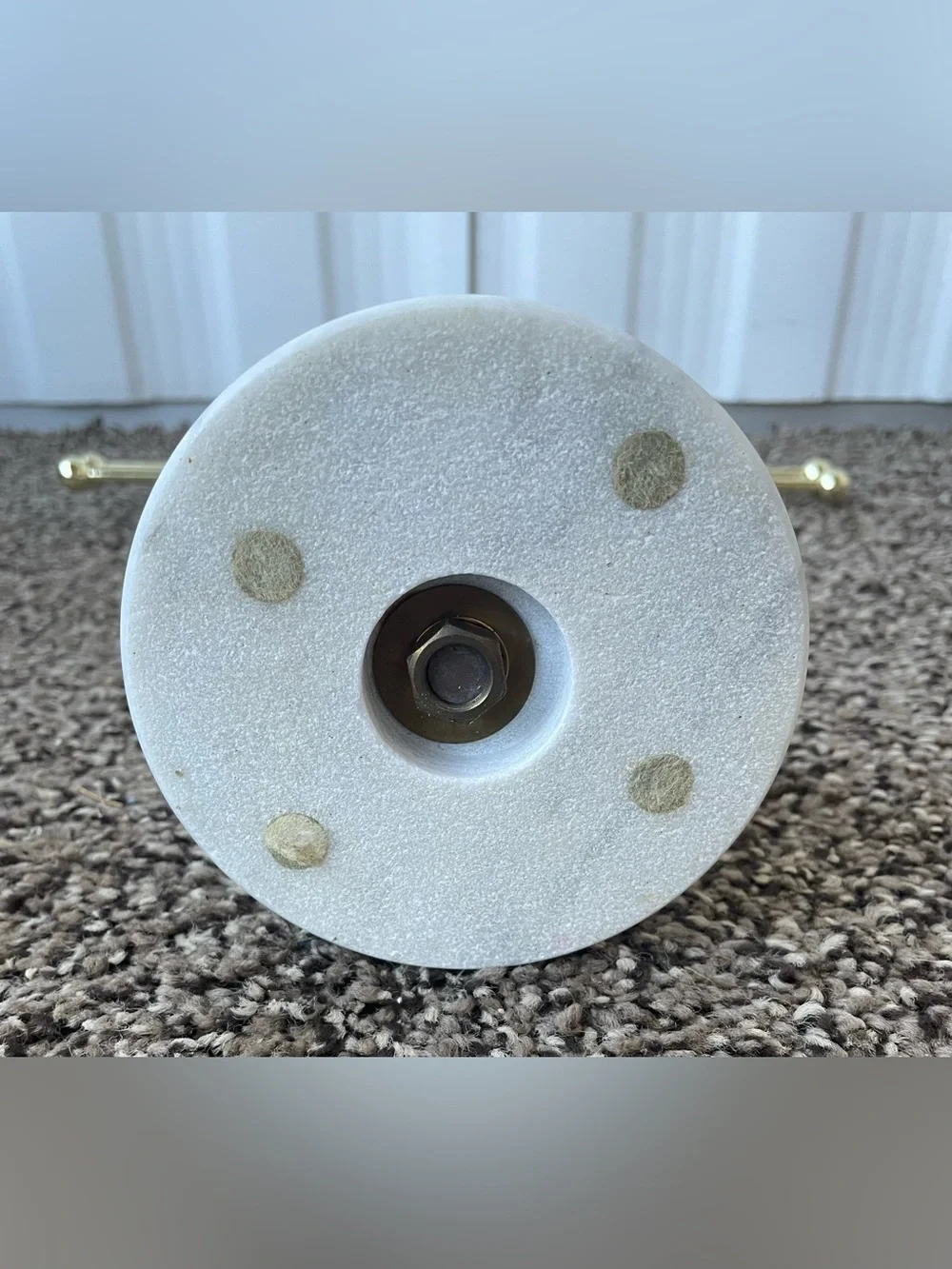 Vintage MCM Brass & Marble Freestanding Swing Arm Hand Towel Holder